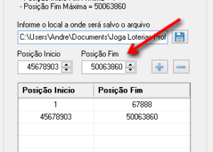 Salvando posições combinadas (Mega Sena)