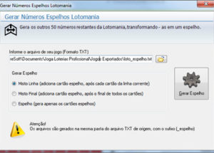 Gerando números espelhos para a Lotomania